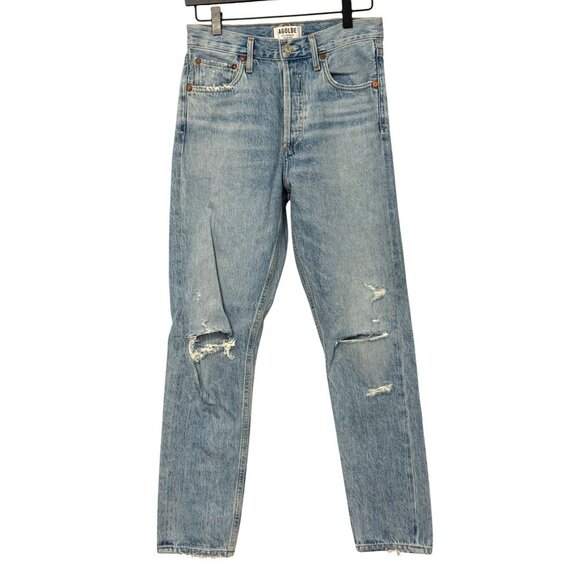 Agolde Jamie High Rise Classic Jeans in Shakedown Distressed 90s Buttons Size 25 - Picture 9 of 9